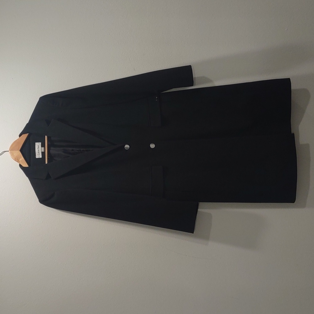 Calvin Klein Charcoal Grey Long Coat Size 14